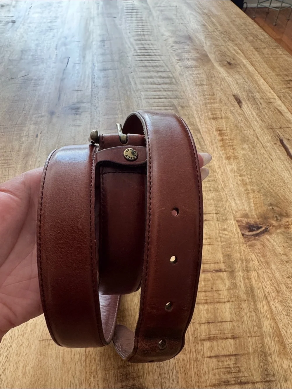 Coach vintage Classic Brown Leather Men’s Belt with Brass Buckle 42 inch 5939